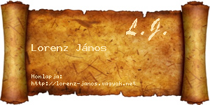 Lorenz János névjegykártya
