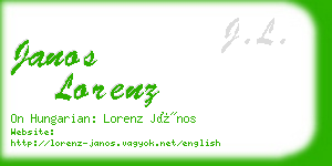 janos lorenz business card